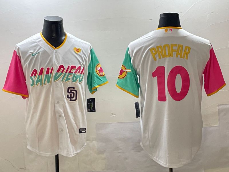 Men San Diego Padres #10 Profar White City Edition 2025 Nike MLB Jersey style 8->san diego padres->MLB Jersey